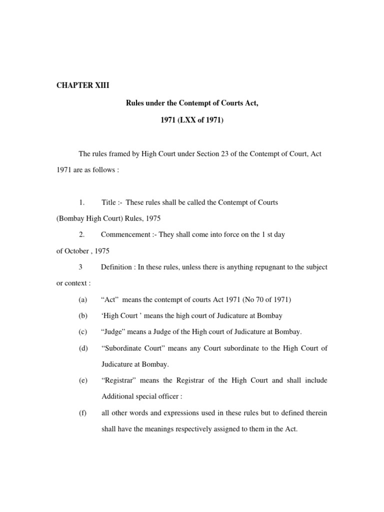 Contempt Petition Rules and Formats | PDF | Bail | Contempt Of Court