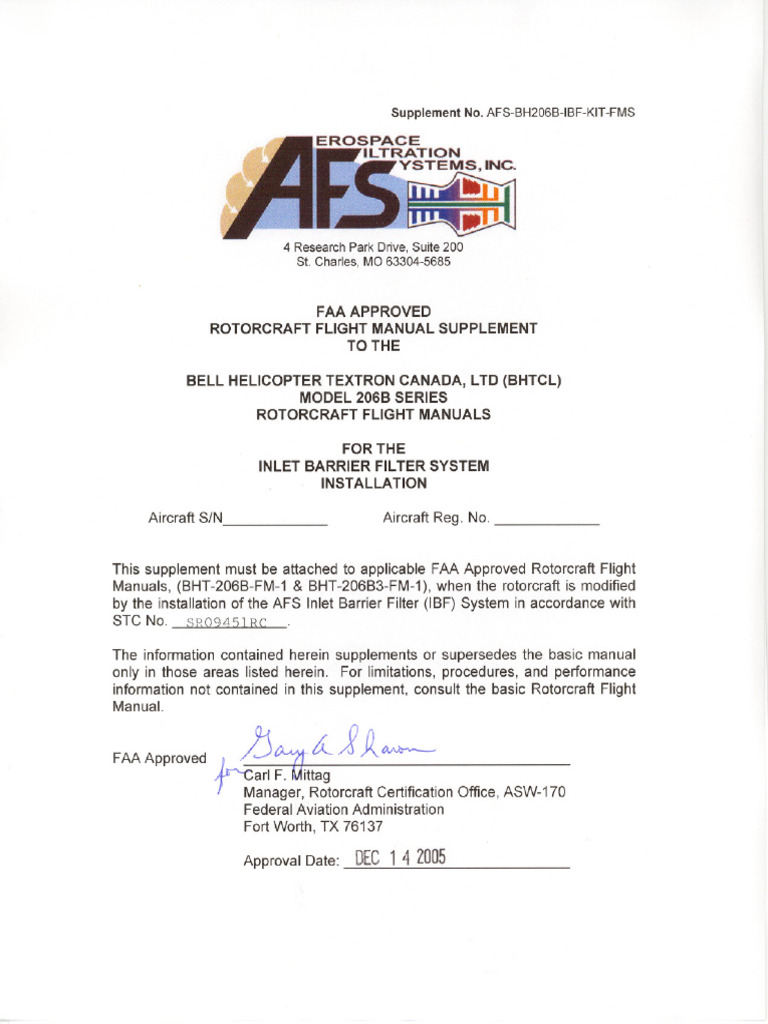 Aerospace Filtration Systems (IBF Manual Supplement) PDF