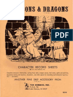 Accessory Character Record Sheets 1977