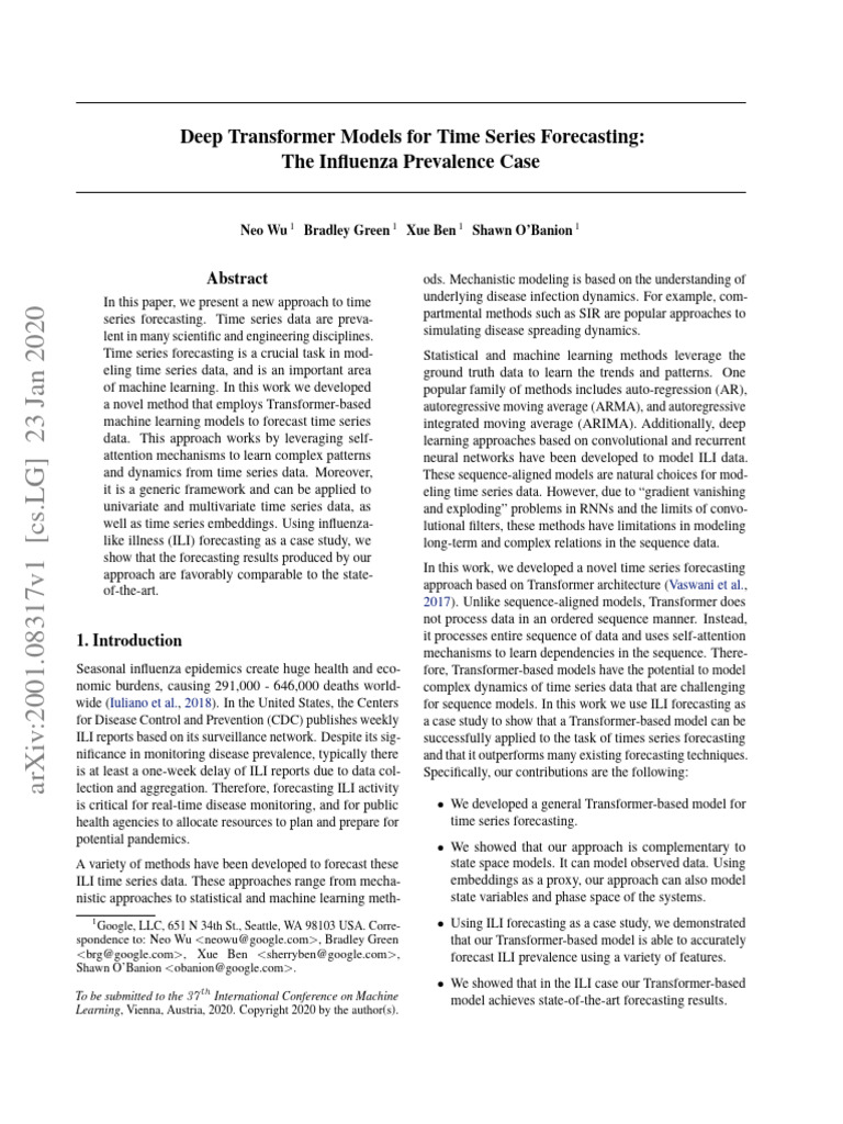 Deep Transformer Models For Time Series Forecasting | PDF ...
