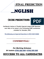 Kcse English Final Prediction 2023