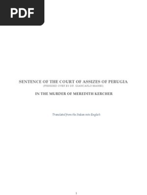 Sentence Of The Court Of Perugia Pdf Criminal Procedure In South Africa Prosecutor