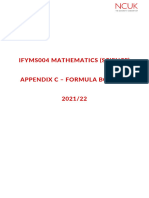 IFY Maths (Science) Appendix C Formula Booklet 2021-22