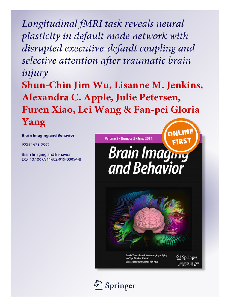 Longitudinal fMRI Task Reveals Neural Plasticity in Default Mode | PDF ...