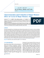 Characterization and Evaluation of Shape Memory Ef