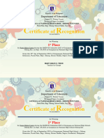 Certificate of Recognition and Ribbon Head