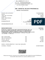Boleta de Venta Electrónica: JR - Antonio Raimondi Nro.125 La Victoria-Lima