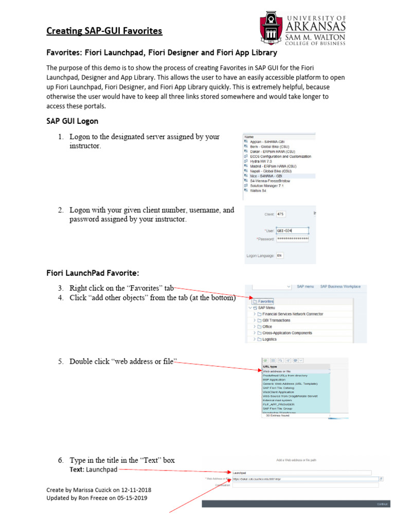 Creating-SAP-GUI-Favorites | PDF
