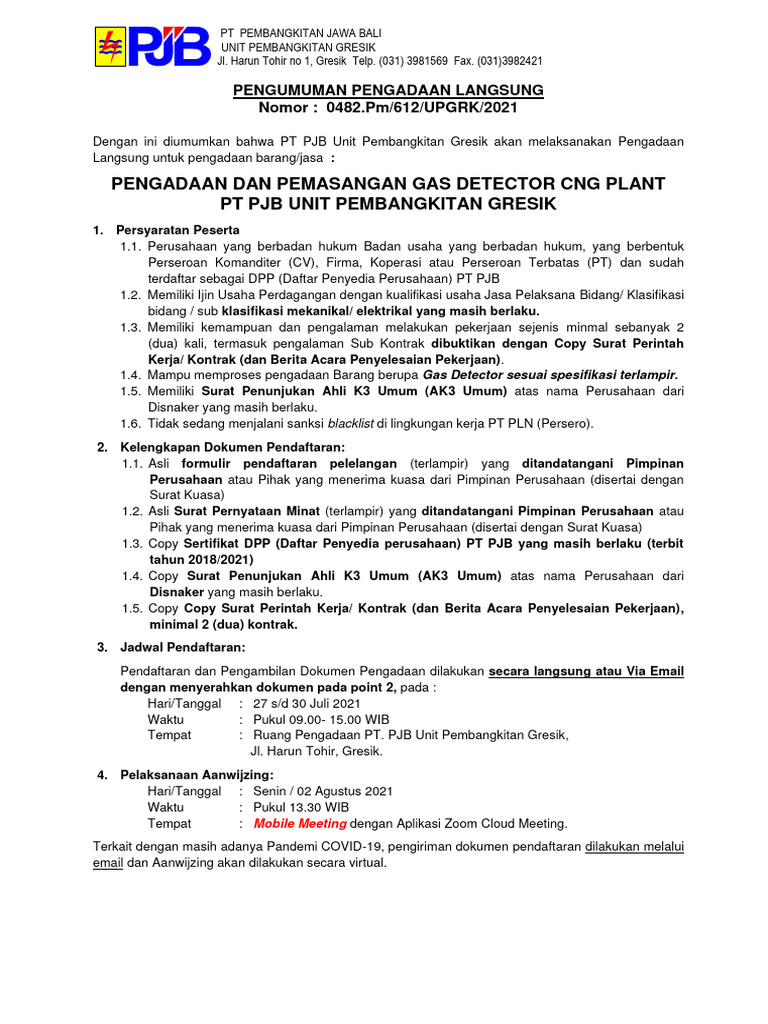 PJB ToR | PDF