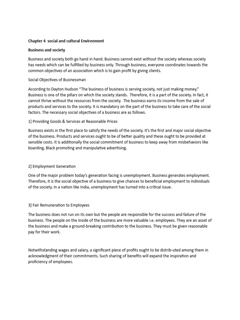 Chapter 4 Social and Cultural Environment Business and Society | PDF