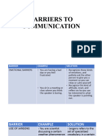 Barriers To Communication