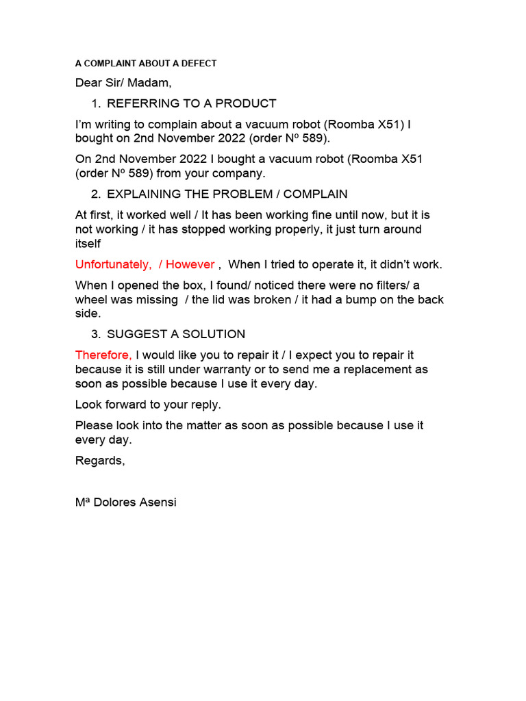 Roomba X51 Defect Complaint | PDF | Home & Garden | Technology ...