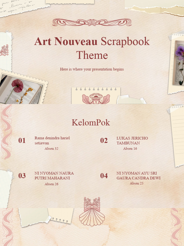 Art Nouveau Scrapbook Theme by Slidesgo PDF In