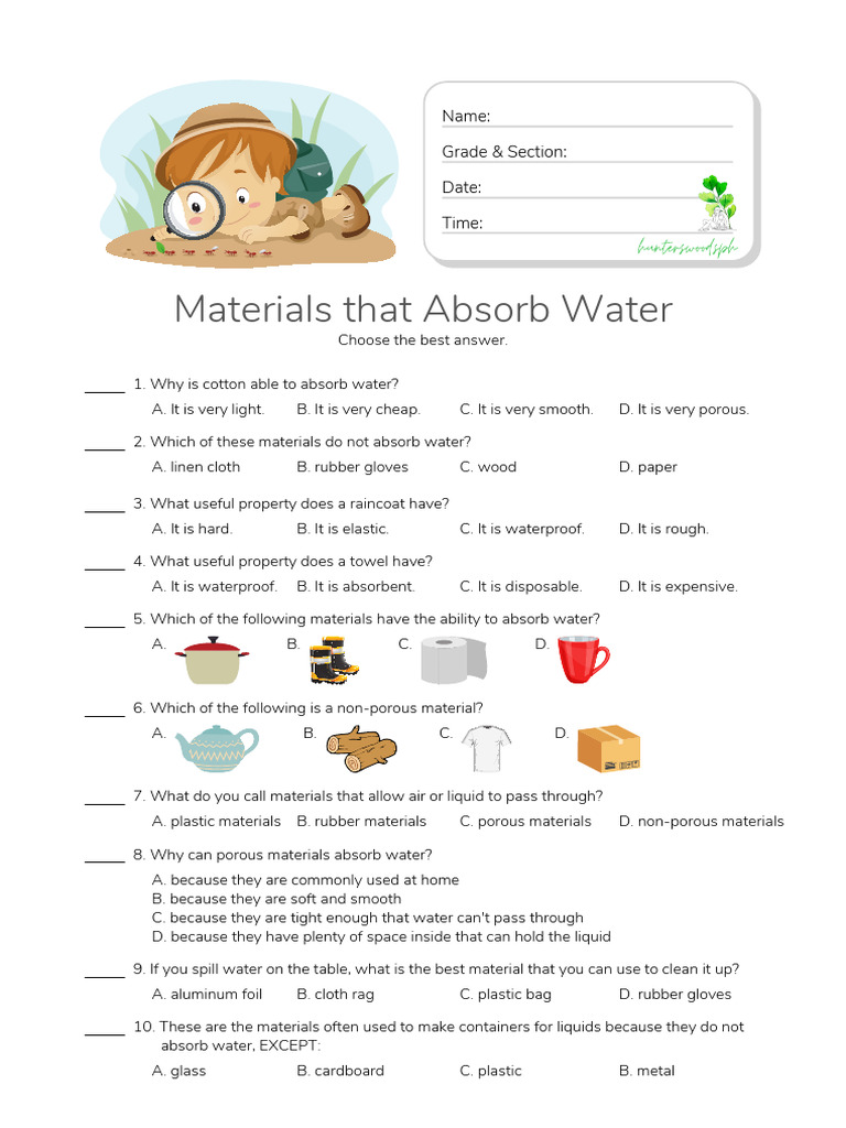 Porous and Nonporous Materials HuntersWoodsPH Science 4 PDF