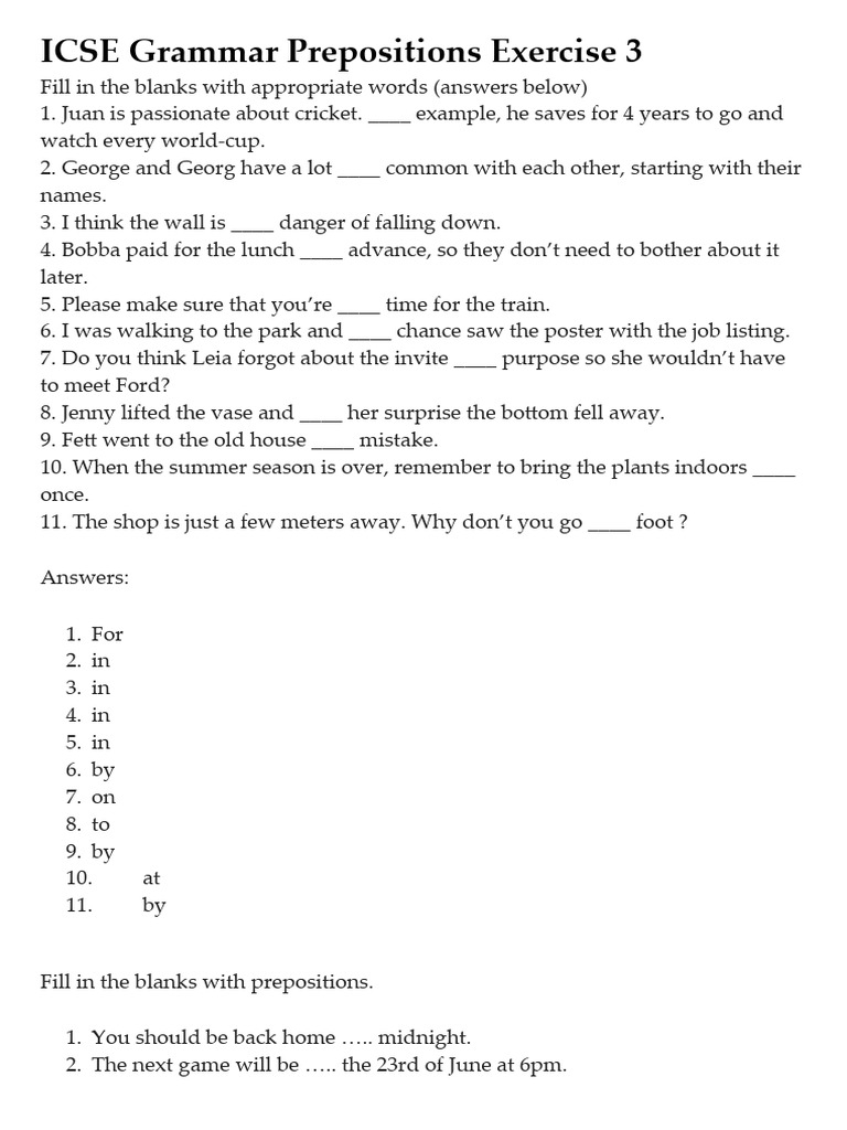 Preposotions Main | PDF