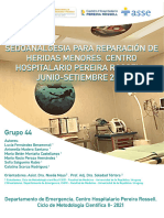 Sedoanalgesia para Heridas Menores Pereira Rossell Uruguay
