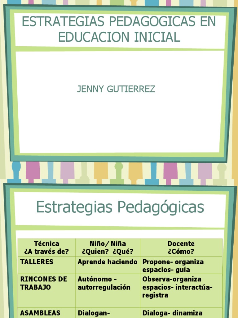Estrategias Pedagógicas en Educación Inicial | PDF | Jardín de infancia ...