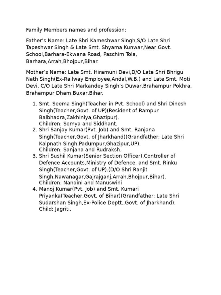 family-members-names-and-professions-pdf