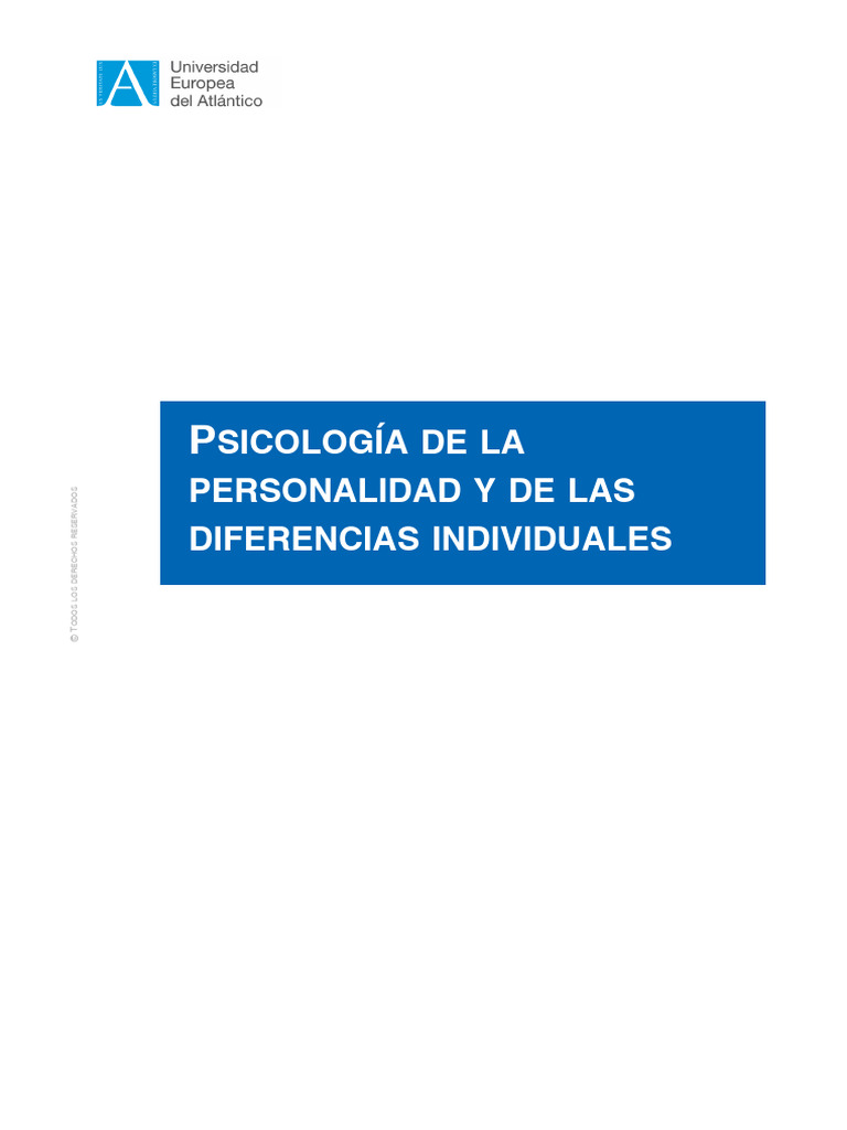Teoría Psicología de La Personalidd y Las Diferencias Individuales ...