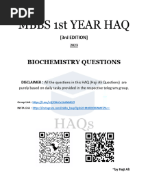 BIOCHEMISTRY HAQs 3rd EDTN