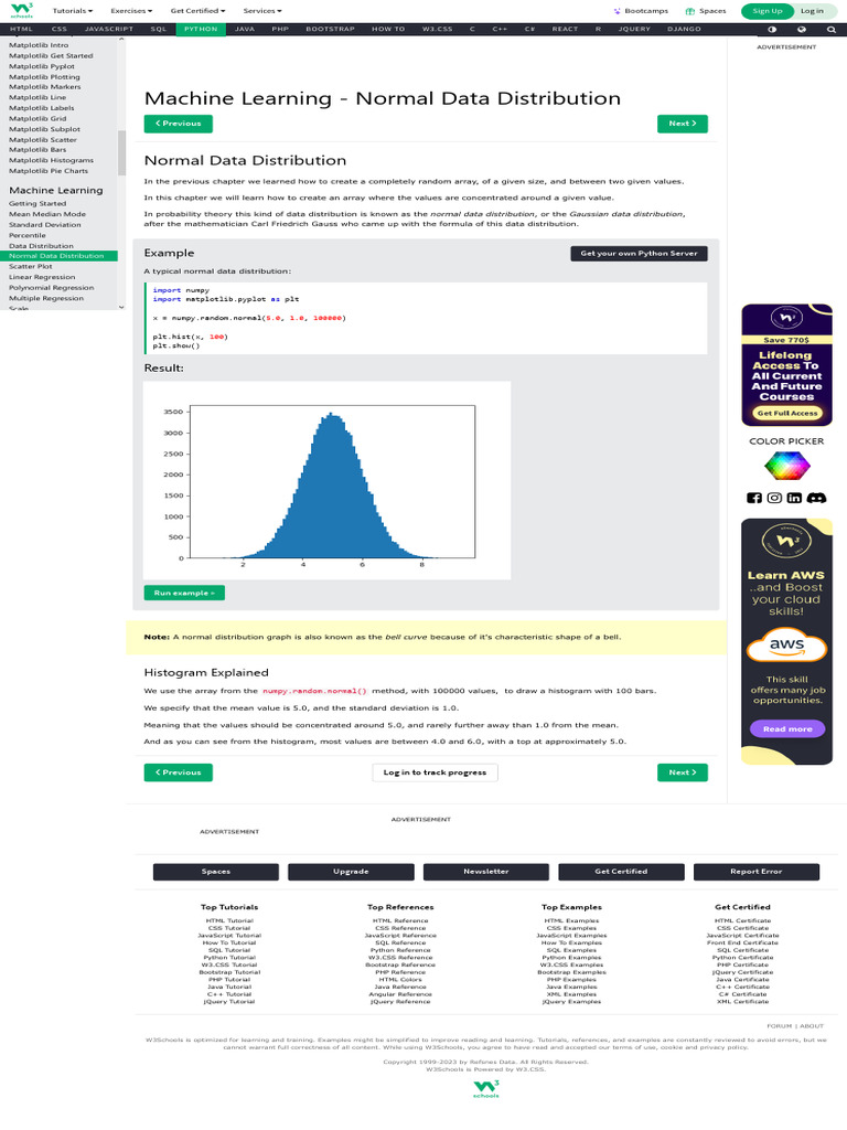 Python Machine Learning Normal Data Distribution | PDF