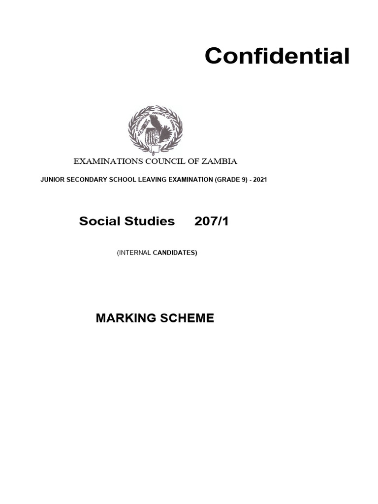 Confidential social studies grade 9 paper 1 internal 2021 pdf