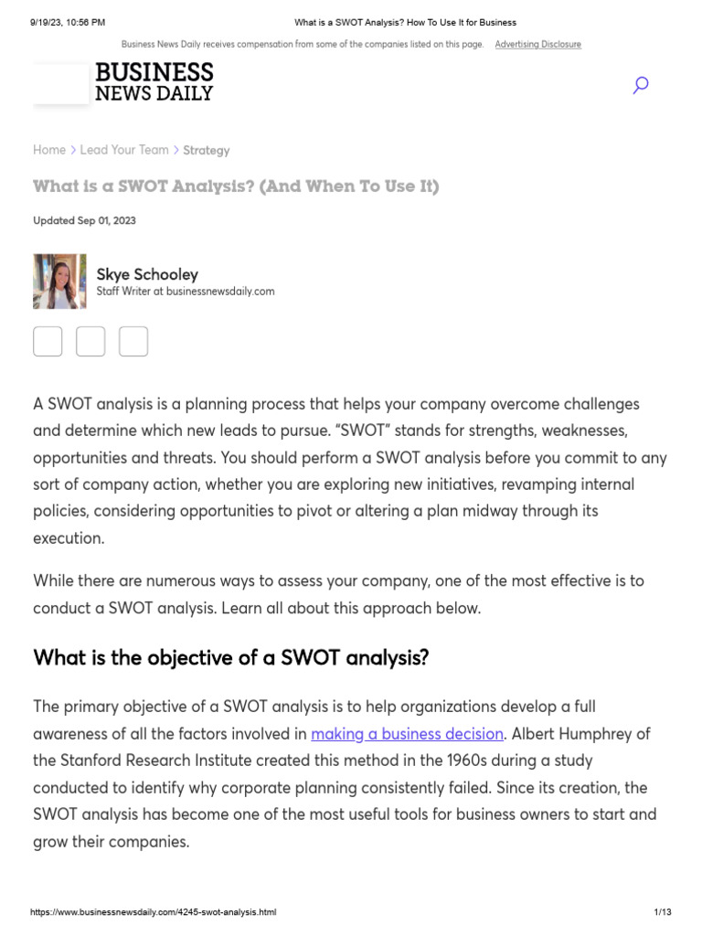 WHAT IS A SWOT ANALYSIS ARTICLE visual data 5