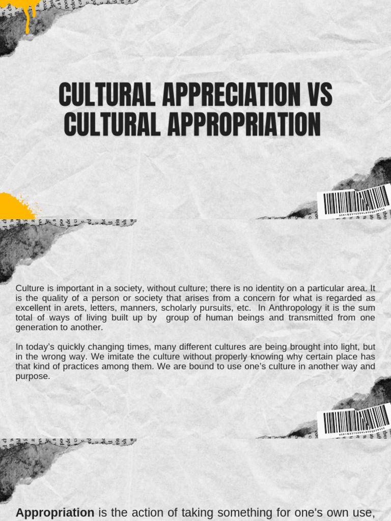 Cultural appreciation vs cultural appropriation pdf
