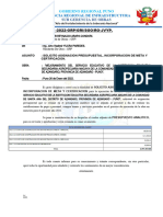 Informe N°011 Solicito Asignacion Presupuestal