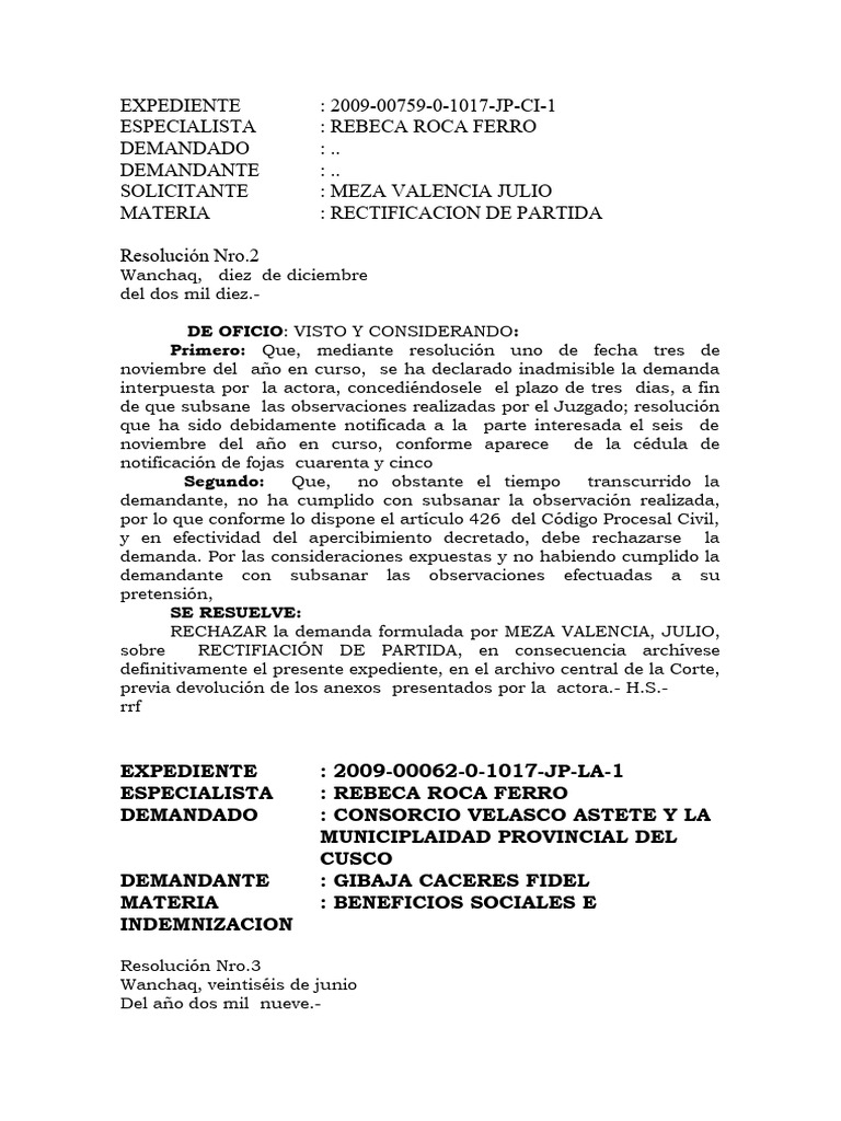 Rechazada pdf