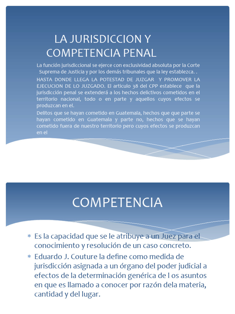 Jurisdicción y Competencia Penal en Guatemala | PDF | Judicaturas ...