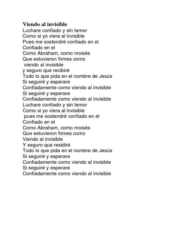 Viendo al Invisible: Confianza y Fe | PDF