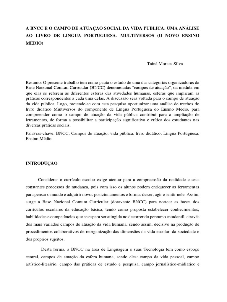 Análise (Campo de Atuação Da Vida Pública) | PDF