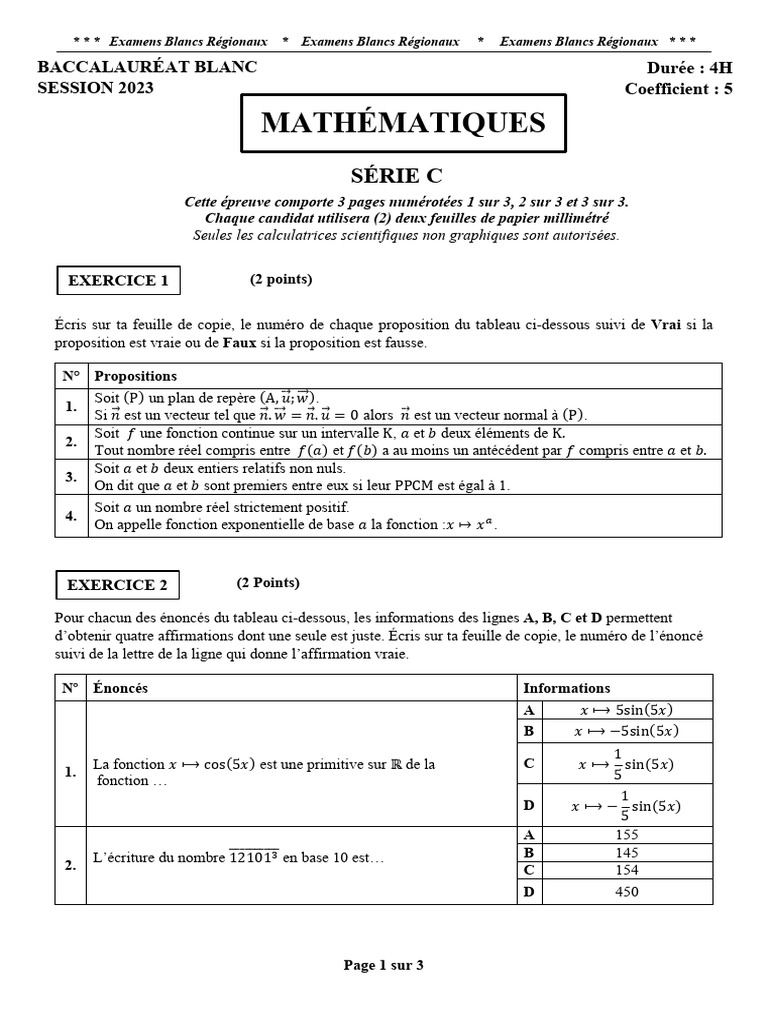 Math Bac C | PDF