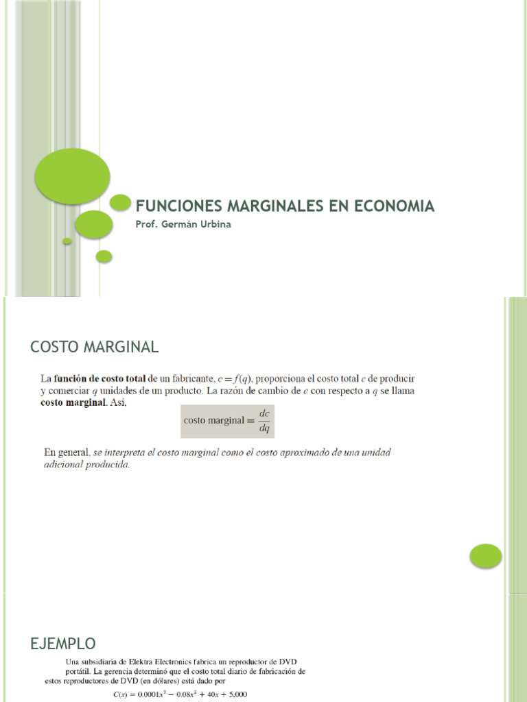 Bitácora - Funciones Marginales en Economía | PDF