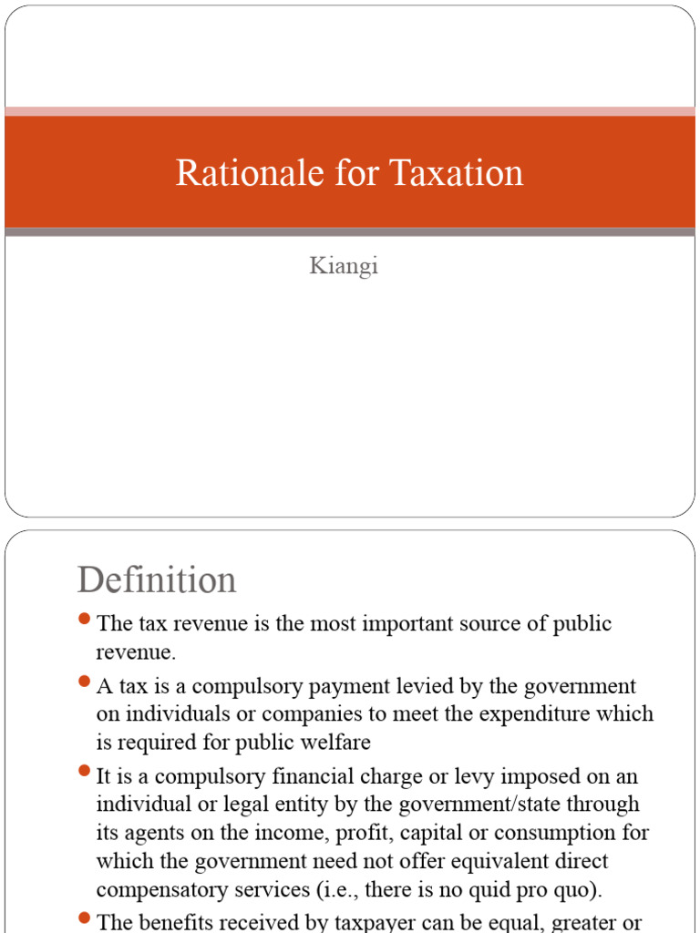 Lecture 2 Rationale For Taxation (2) 1 PDF