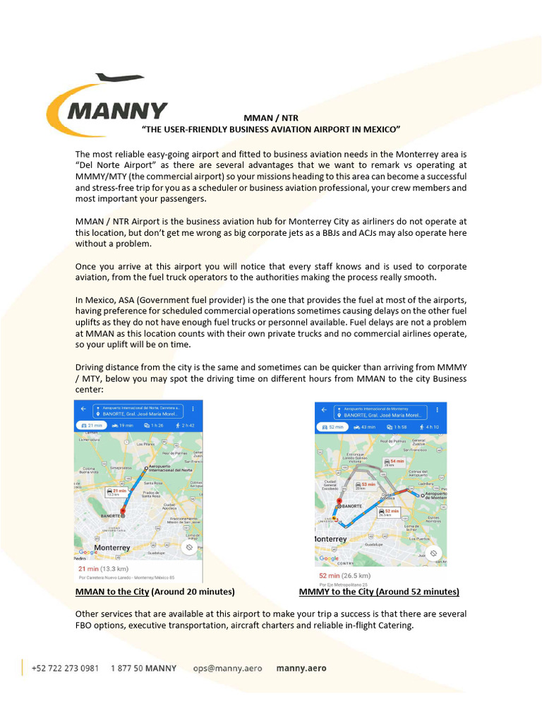 MMAN: Monterrey's Business Aviation Hub | PDF
