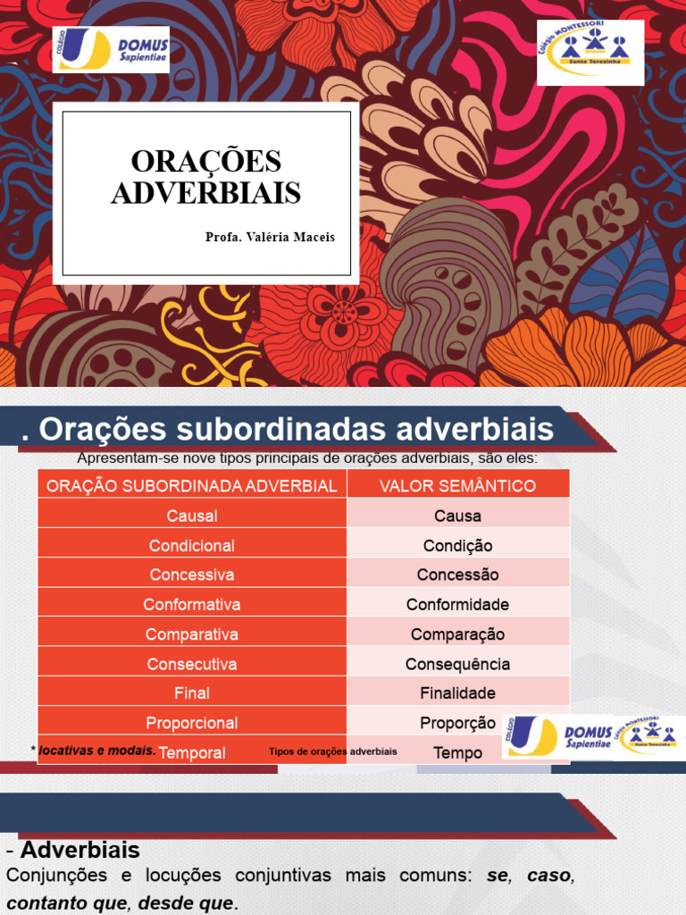 Orações Adverbiais | PDF | Sintaxe | Gramática