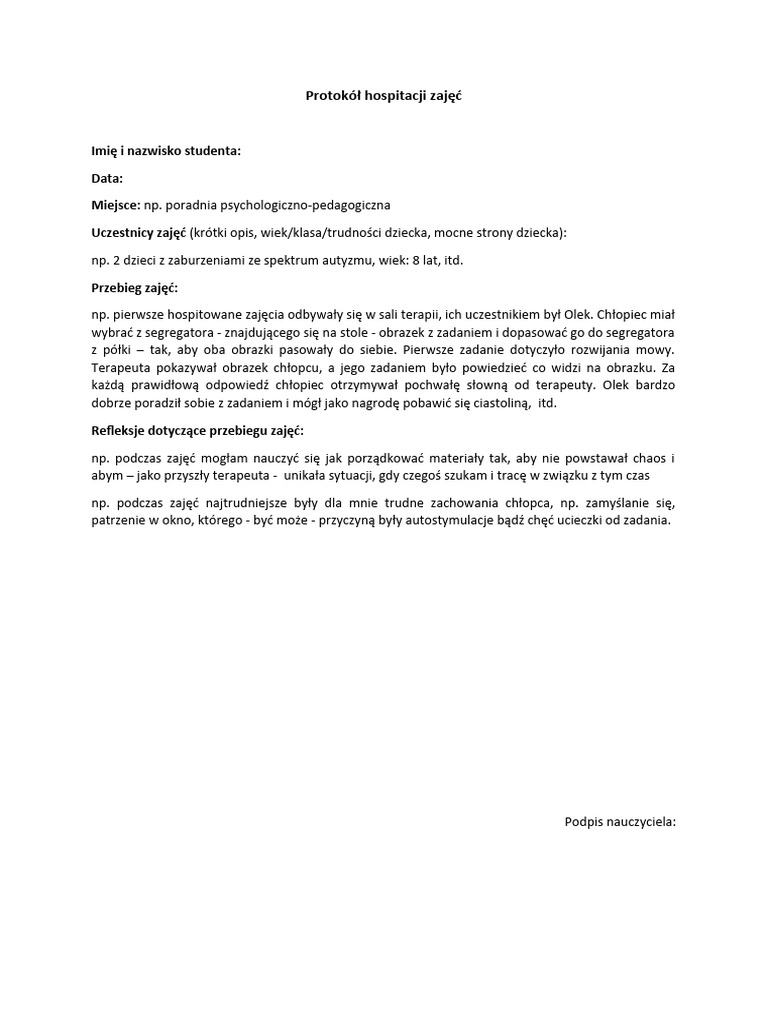 Przykladowy-protokol-hospitacji-zajec | PDF