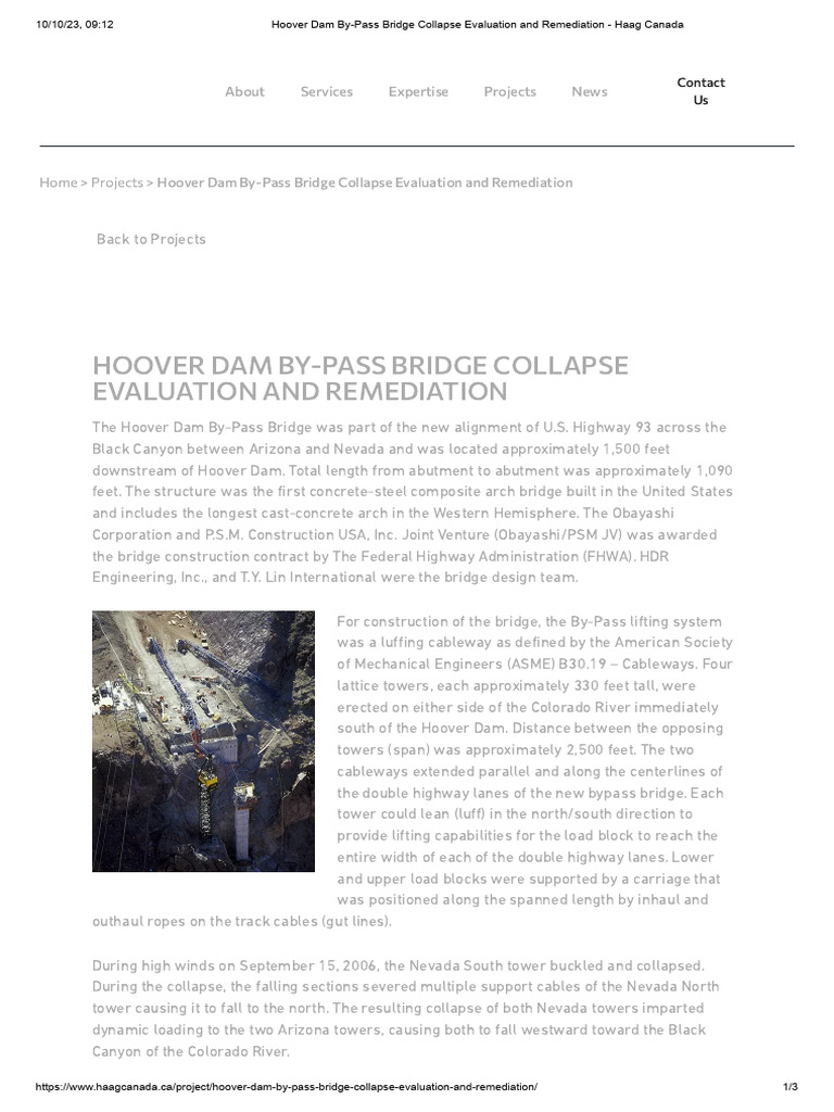 Hoover Dam Bridge Collapse Analysis | PDF | Hoover Dam | Civil Engineering