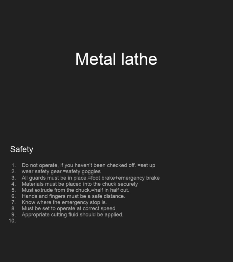 metal lathe PDF