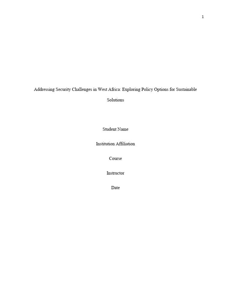 US Policy Options in West Africa | PDF | Politics | Social Science