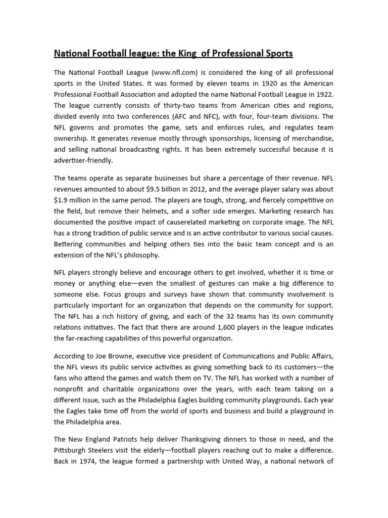 National Football League NFL | PDF | National Football League | Marketing