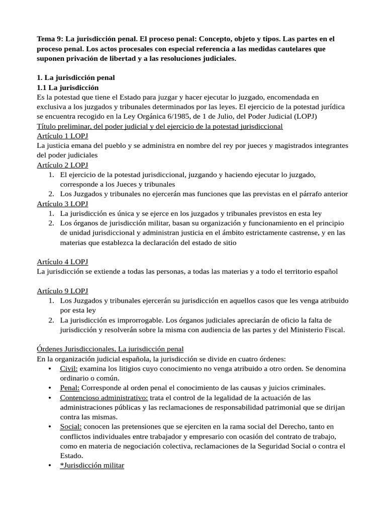 Jurisdicción Penal y Competencia Judicial | PDF | Judicaturas ...