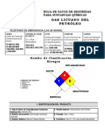 Hoja de Datos Seguridad Gas Licuado Petróleo