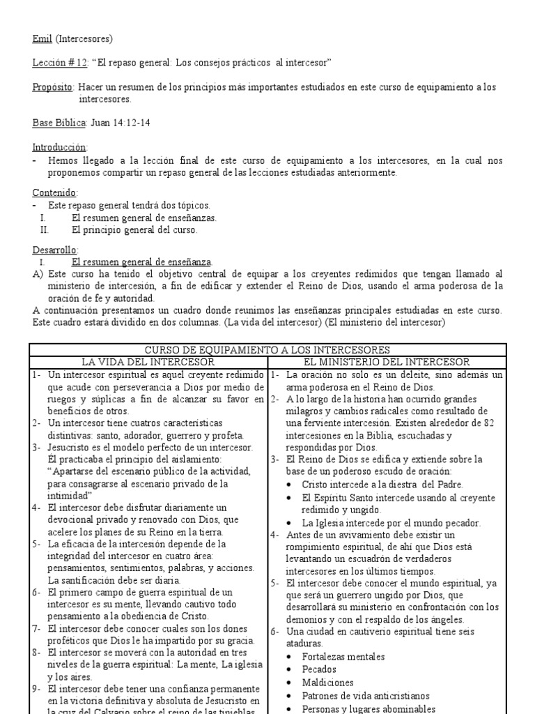 Lección # 12 Intercesores | PDF | Cristo (título) | Oración