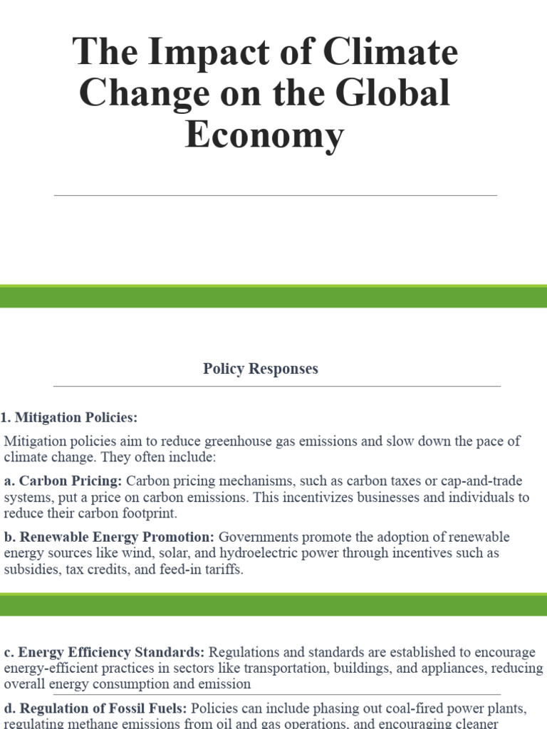 The Impact Of Climate Change On The Global Economy Pdf Climate