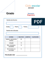 Evaluacion Diagnostica 5grado 2023 2024