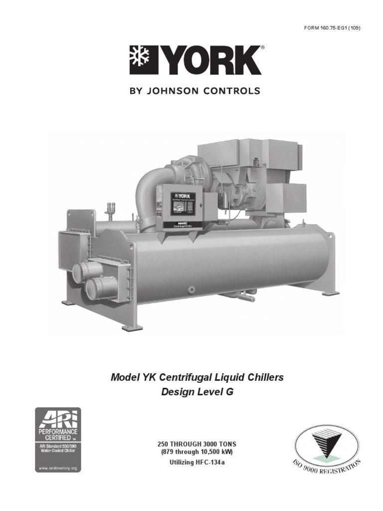 York Model YK Centrifugal Liquid Chillers Heat Exchanger Gas