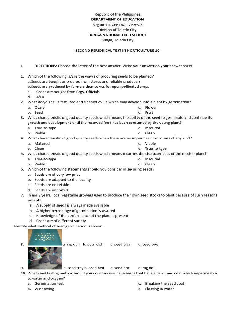 2nd Periodical Test Pdf Seed Compost